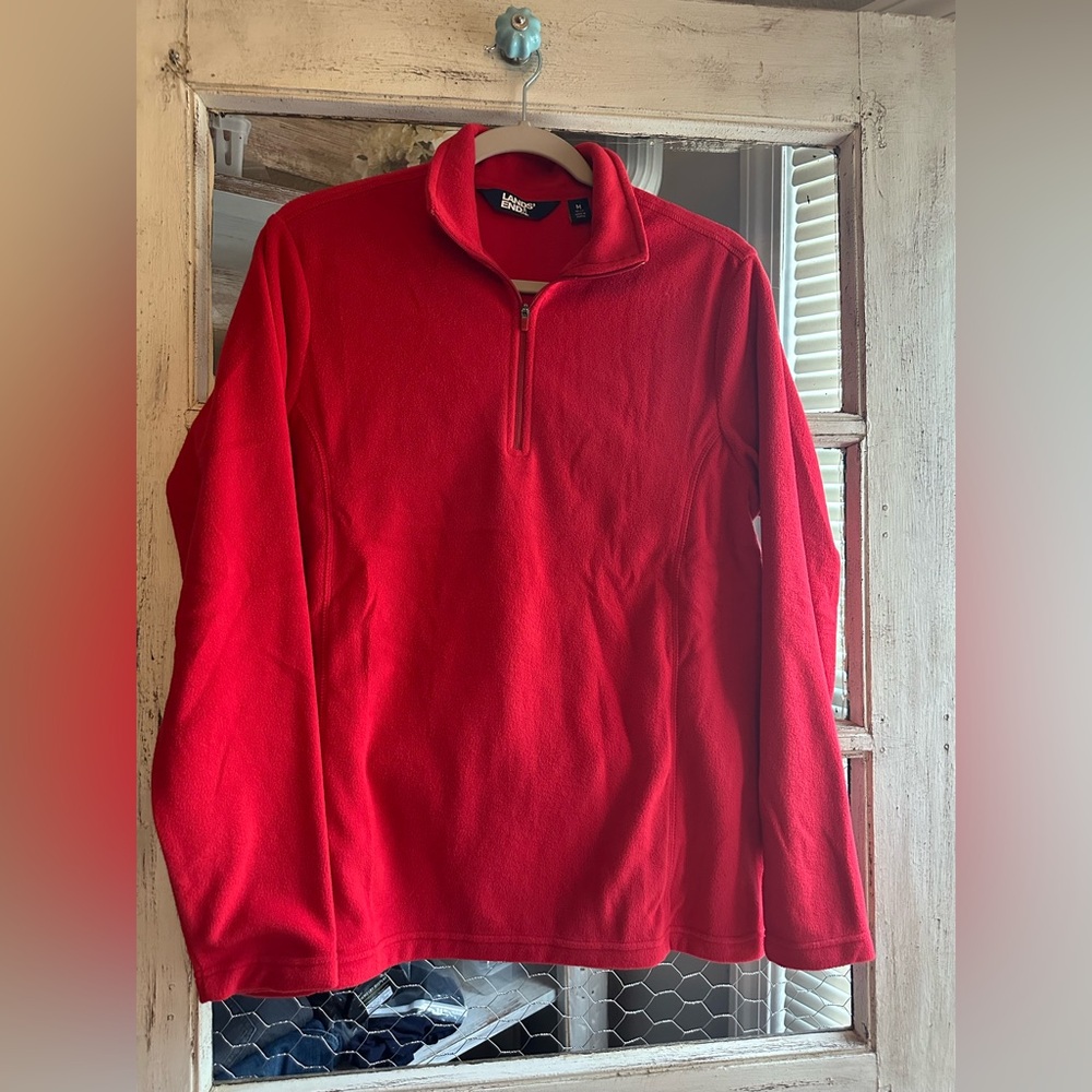 NWOT Lands' End | Red Quarter-Zip Pullover